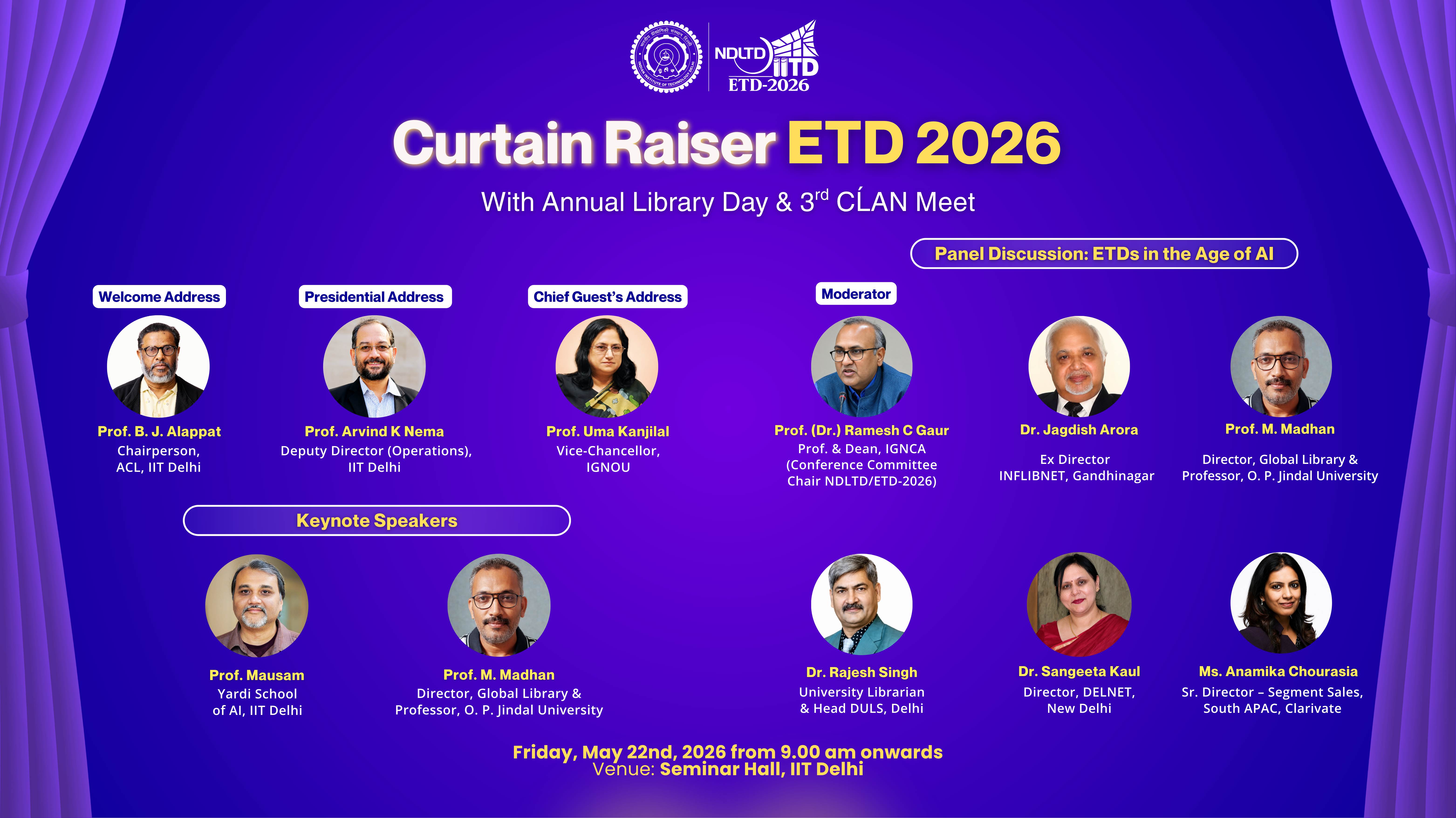 Curtain Raiser of ETD-2026, Annual Library Day, and 3rd CĹAN/Alumni Meet