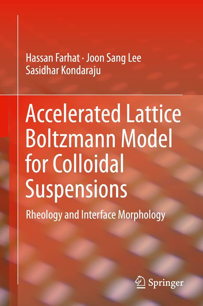 Accelerated lattice boltzmann model for colloidal suspensions rheology and interface morphology