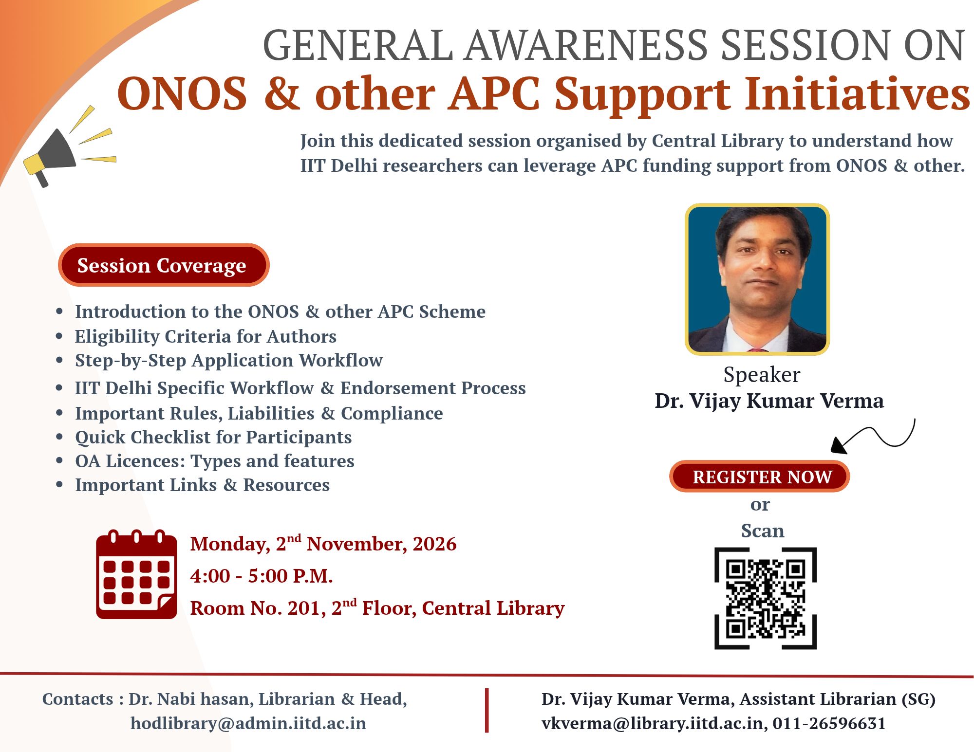 General Awareness Session on ONOS & other APC Support Initiatives