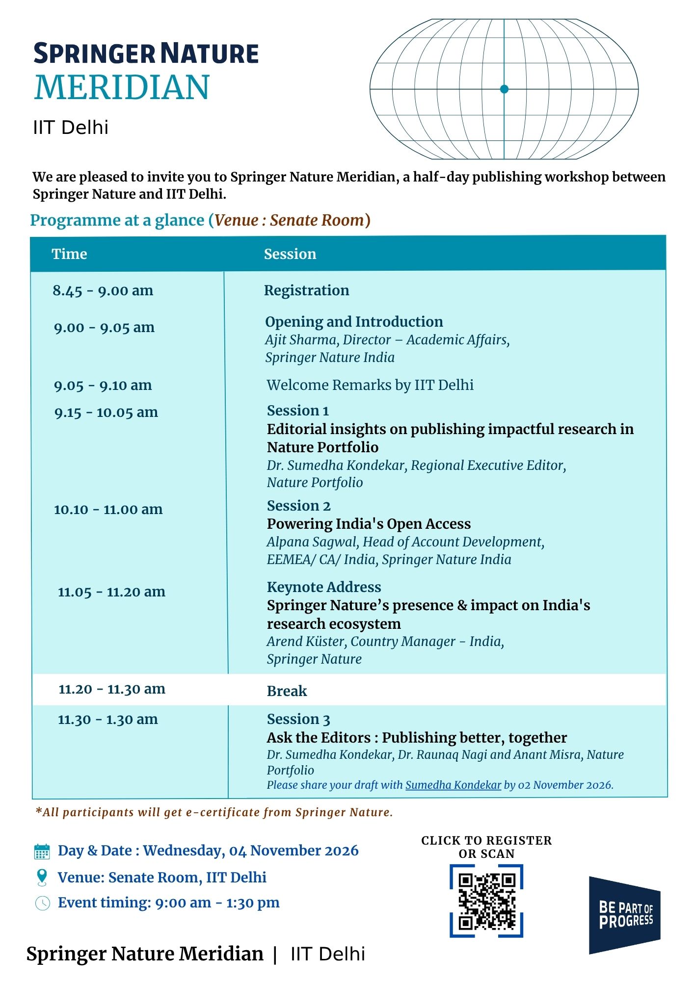 Springer Nature Meridian: Half Day Publishing Workshop